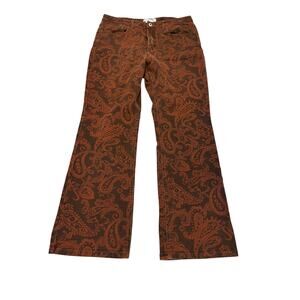 Vintage 90s Paisley Flared Leg Jeans Womens Size 12 Brown